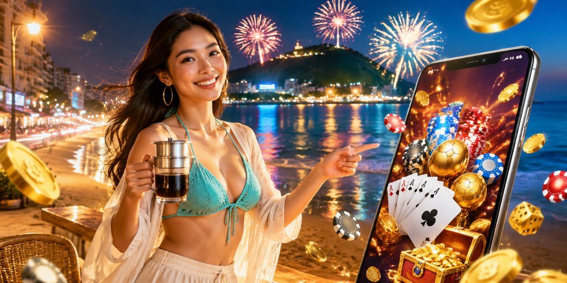 Khung cảnh giải trí game bài và cà phê tại Vũng Tàu